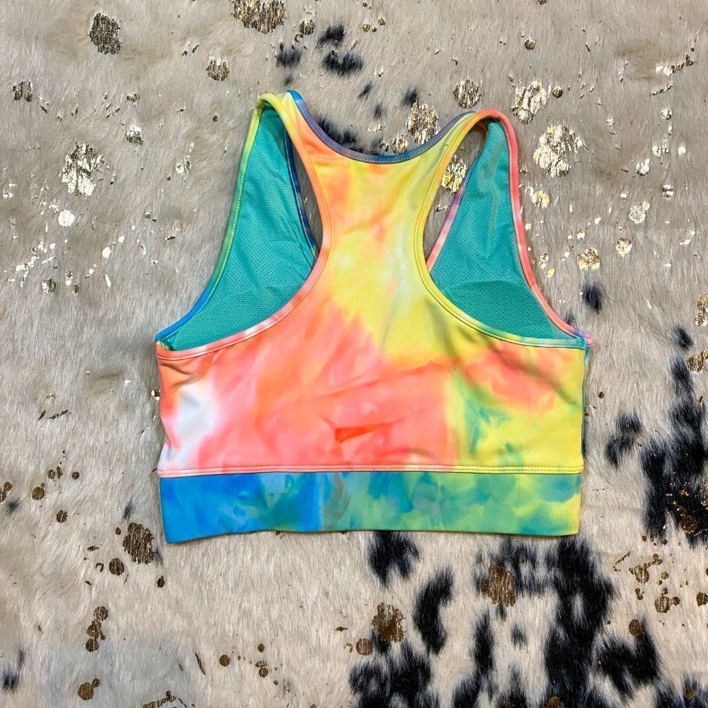 𝅺ZENANA Neon Green and Blue Biker Shorts Activewear Set - Picture 4 of 7